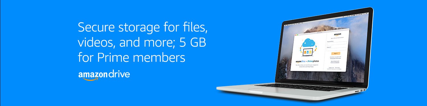 Secure storage for files, videos, and more; 5 GB for Prime members