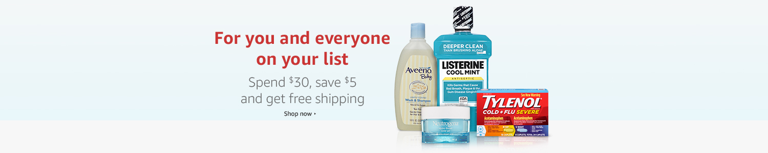 Spend $30, save $5 and get free shipping
