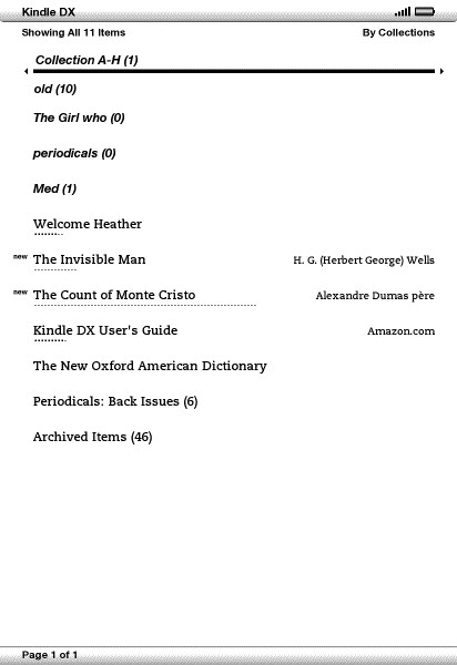 Illustration of the Kindle2 Home screen.