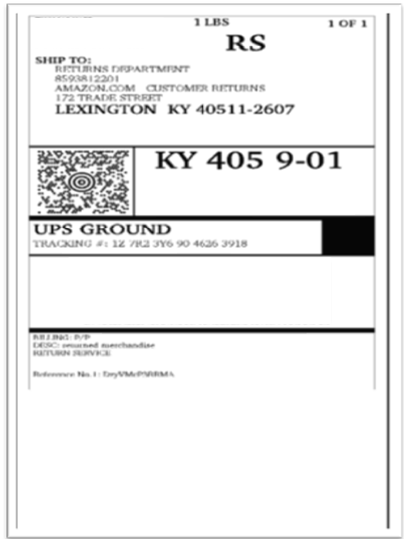 Sample UPS label
