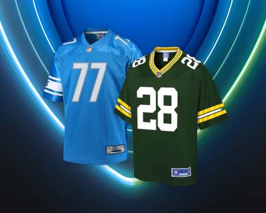 Thursday Night Football team themed jerseys and accessories.