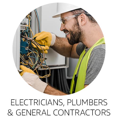 Electricians, plumbers and general contractors
