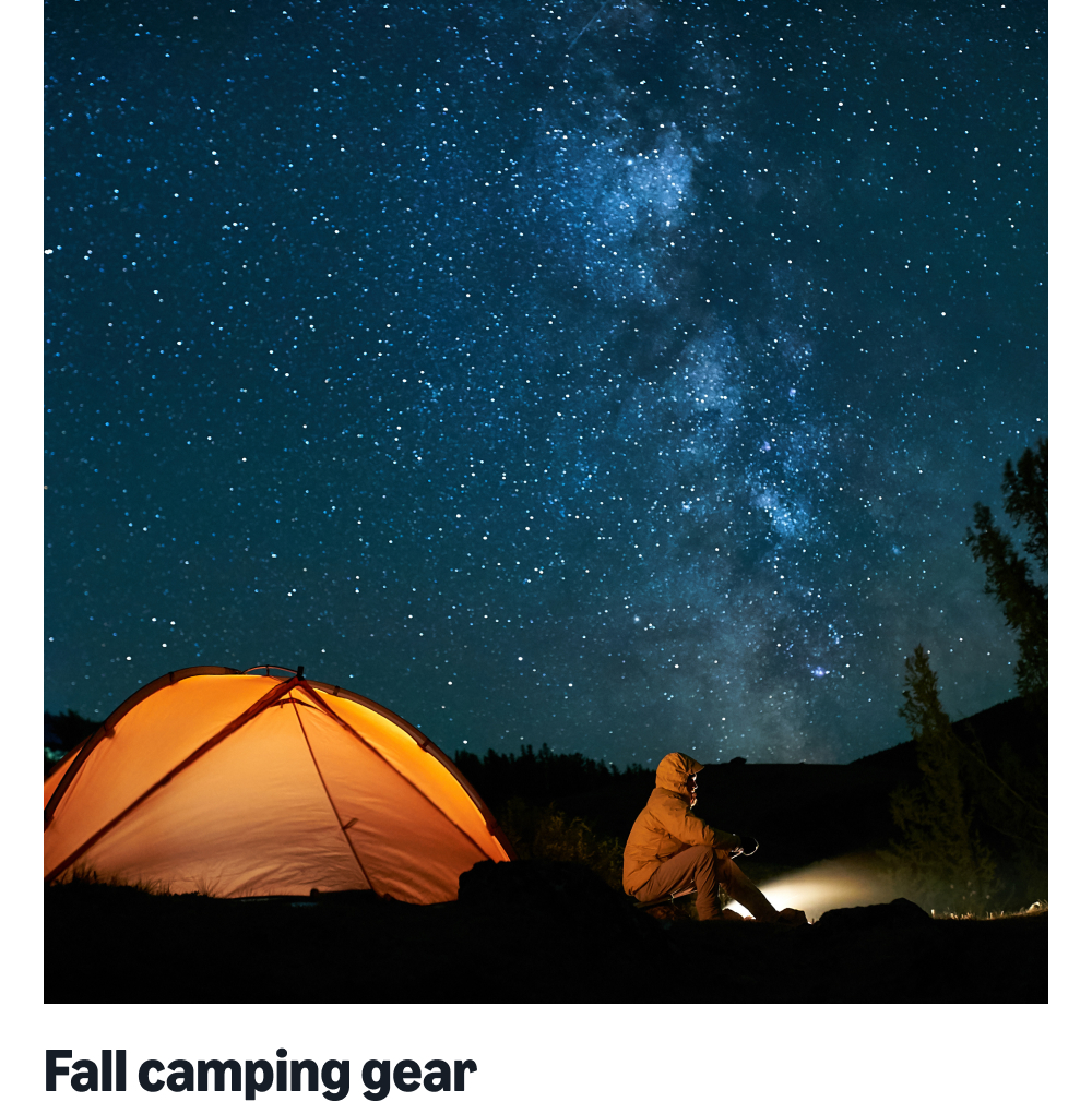 Fall camping gear