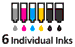 Six Individual Ink tanks