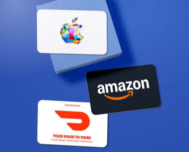 AmazonAppleand Doordash gift cards.