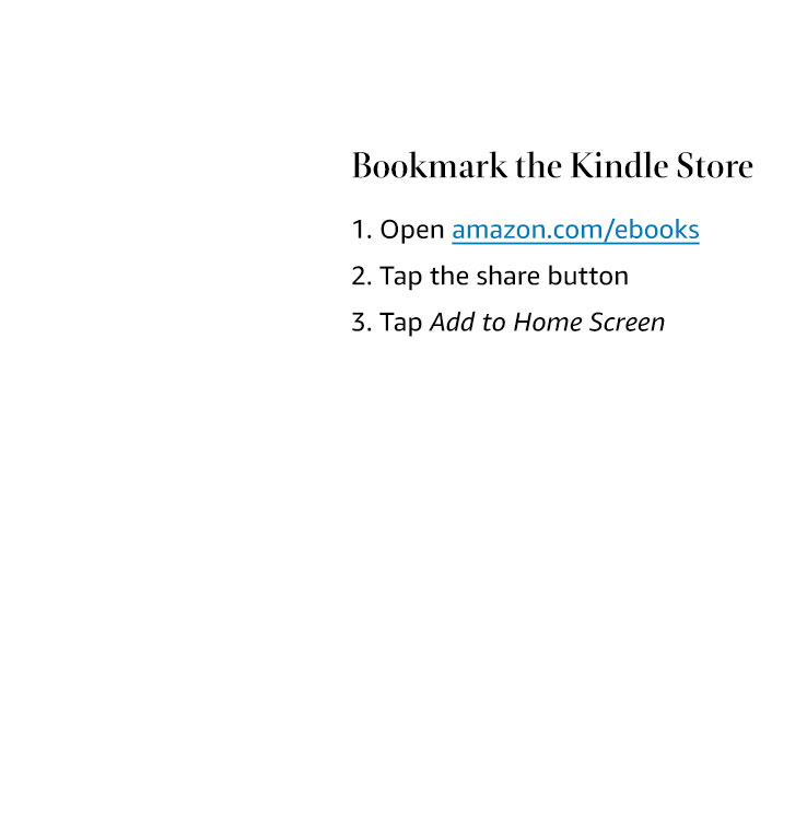 Bookmark the Kindle Store