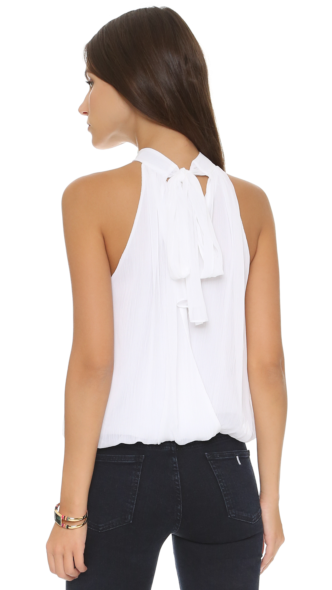 ALICE AND OLIVIA Maris Gathered Halter Top