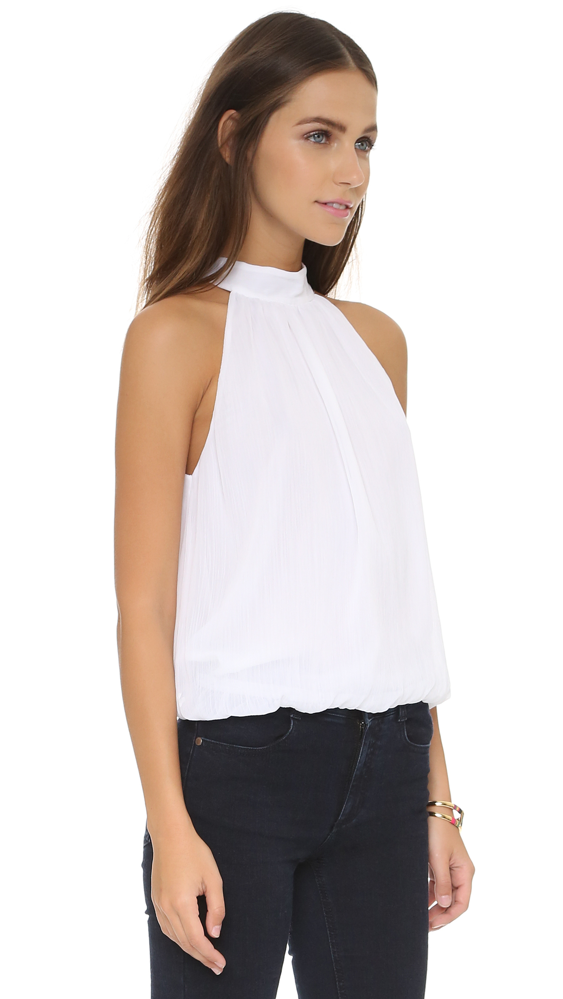 ALICE AND OLIVIA Maris Gathered Halter Top