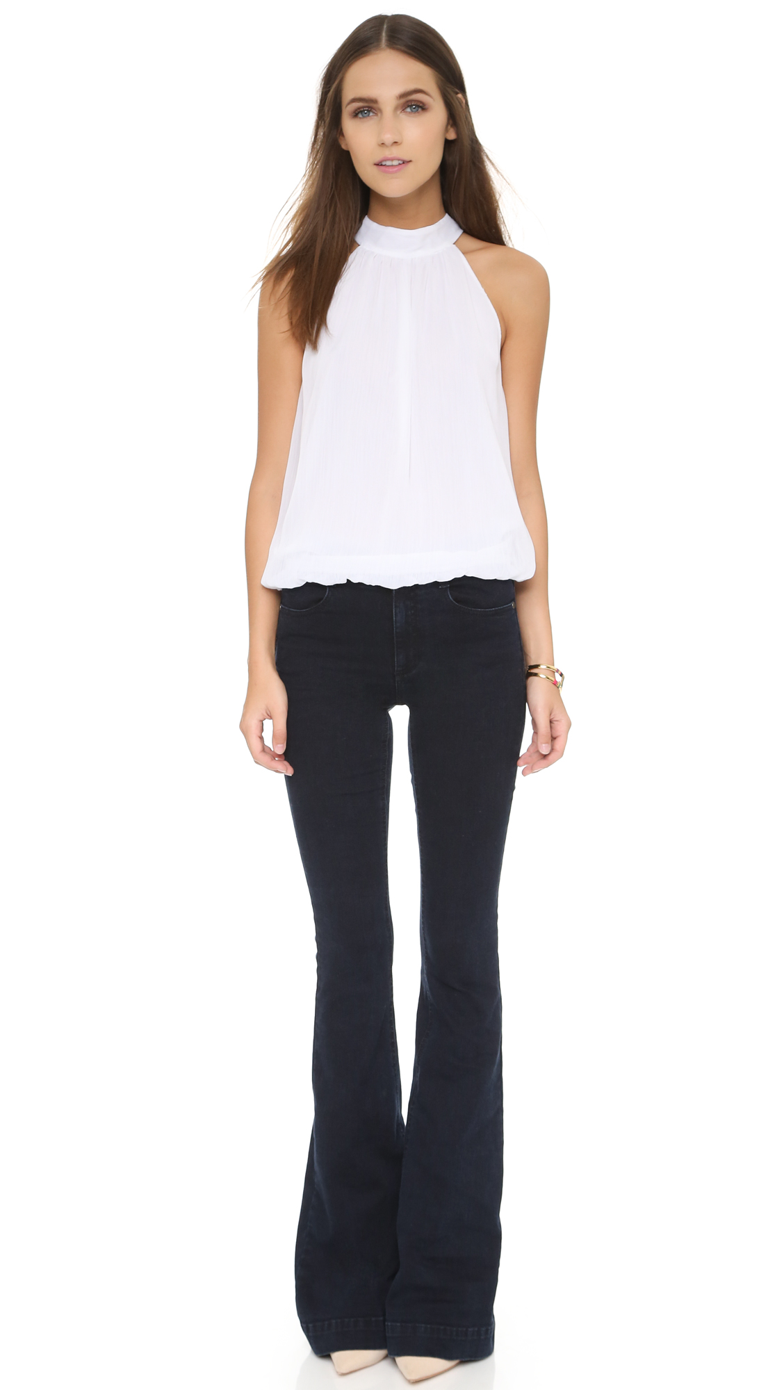 ALICE AND OLIVIA Maris Gathered Halter Top