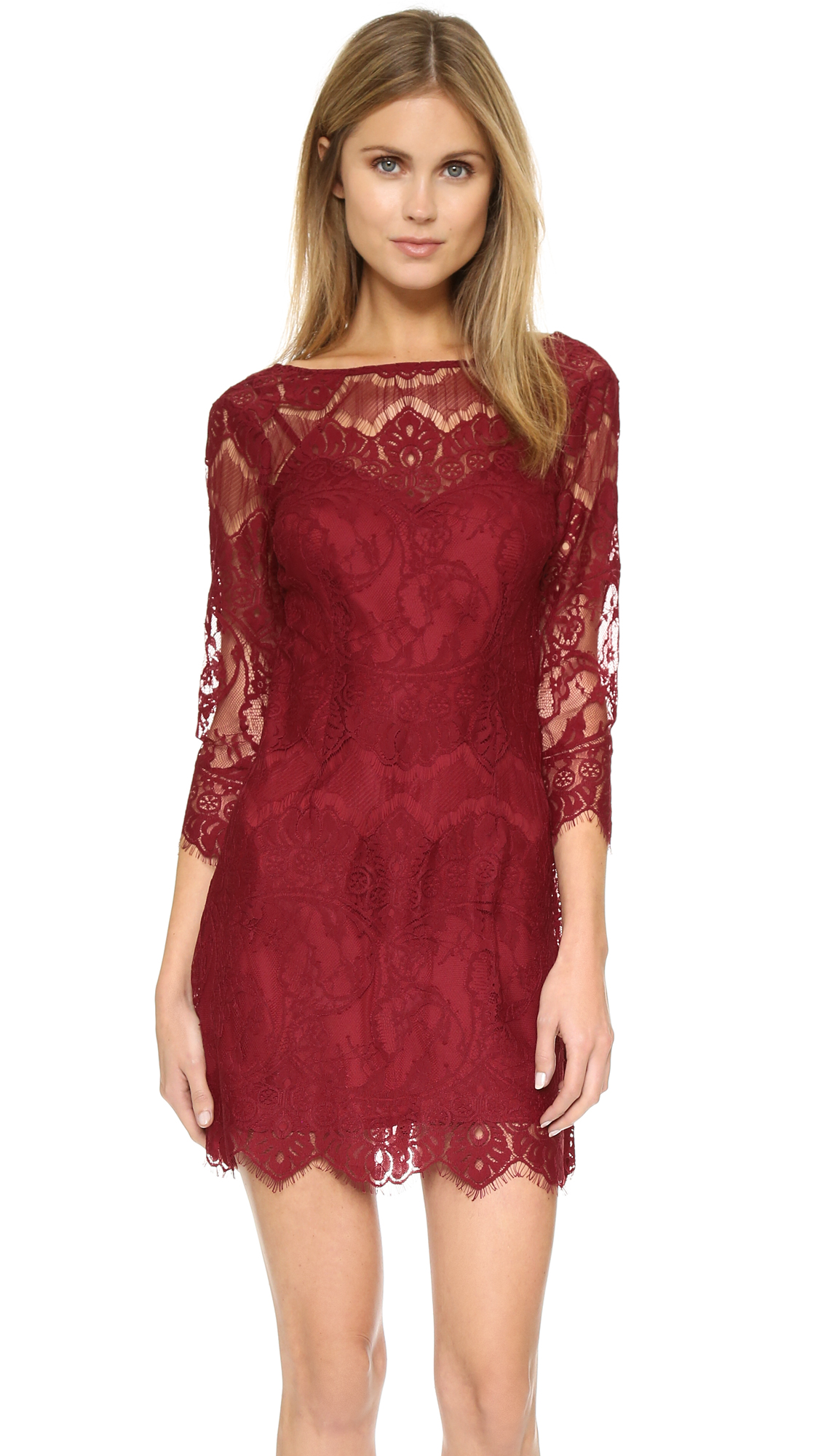 bordeaux lace dress