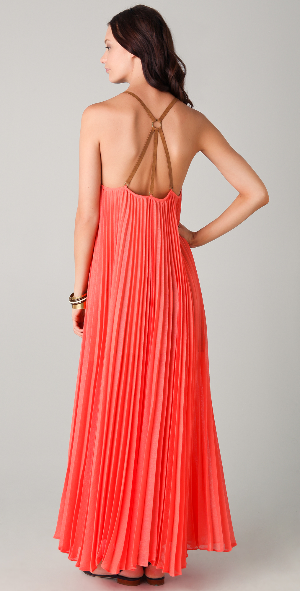 bcbg pleated maxi dress