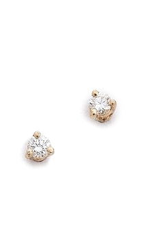 blanca monros gomez - 14k White Diamond Stud Earrings