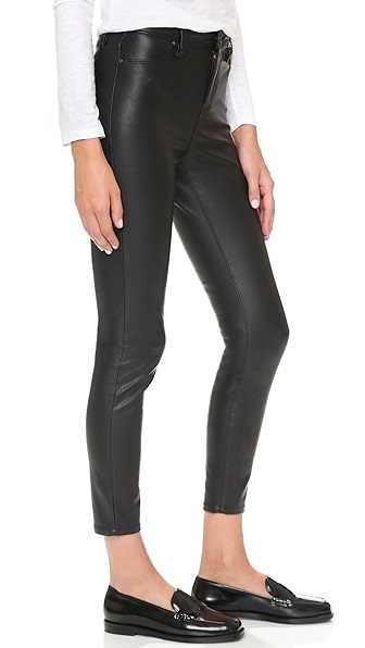BLANK DENIM The Principle Mid Rise Vegan Leather Skinny Pants in Daddy Soda | ModeSens