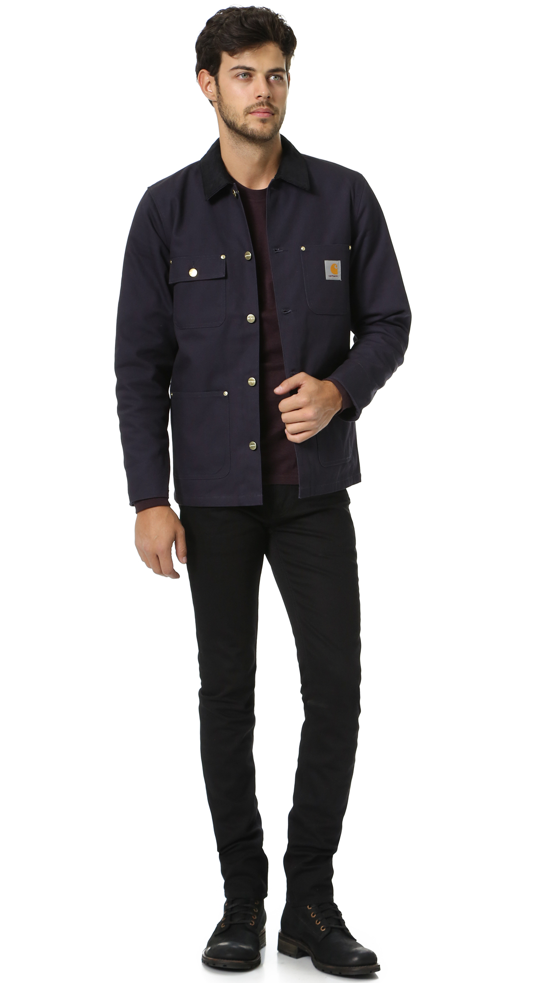 carhartt michigan denim chore coat