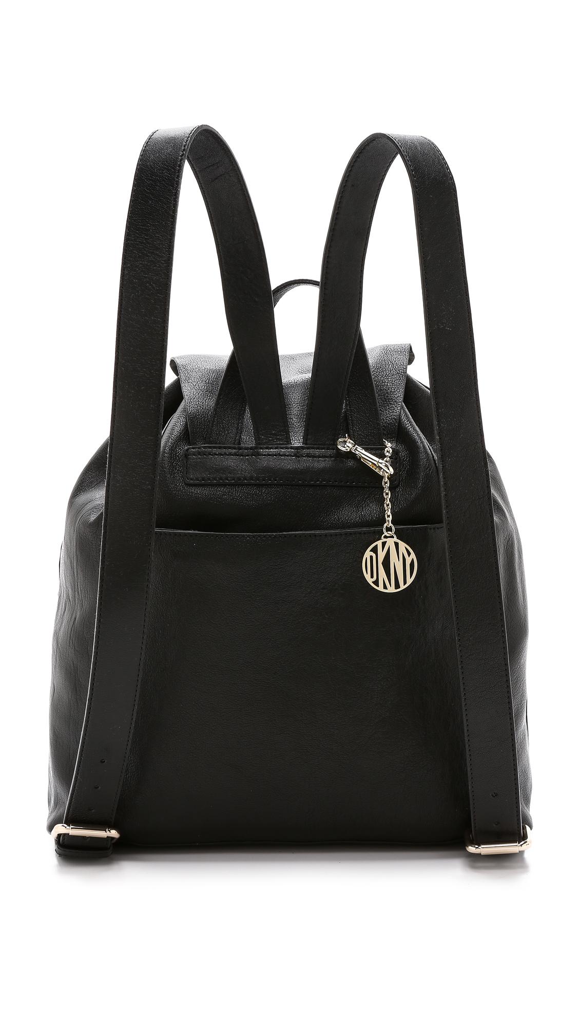 dkny leather backpack