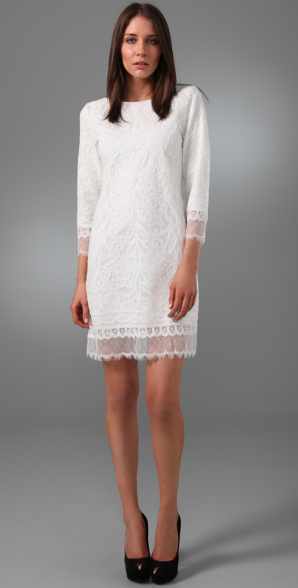 tahari white dress