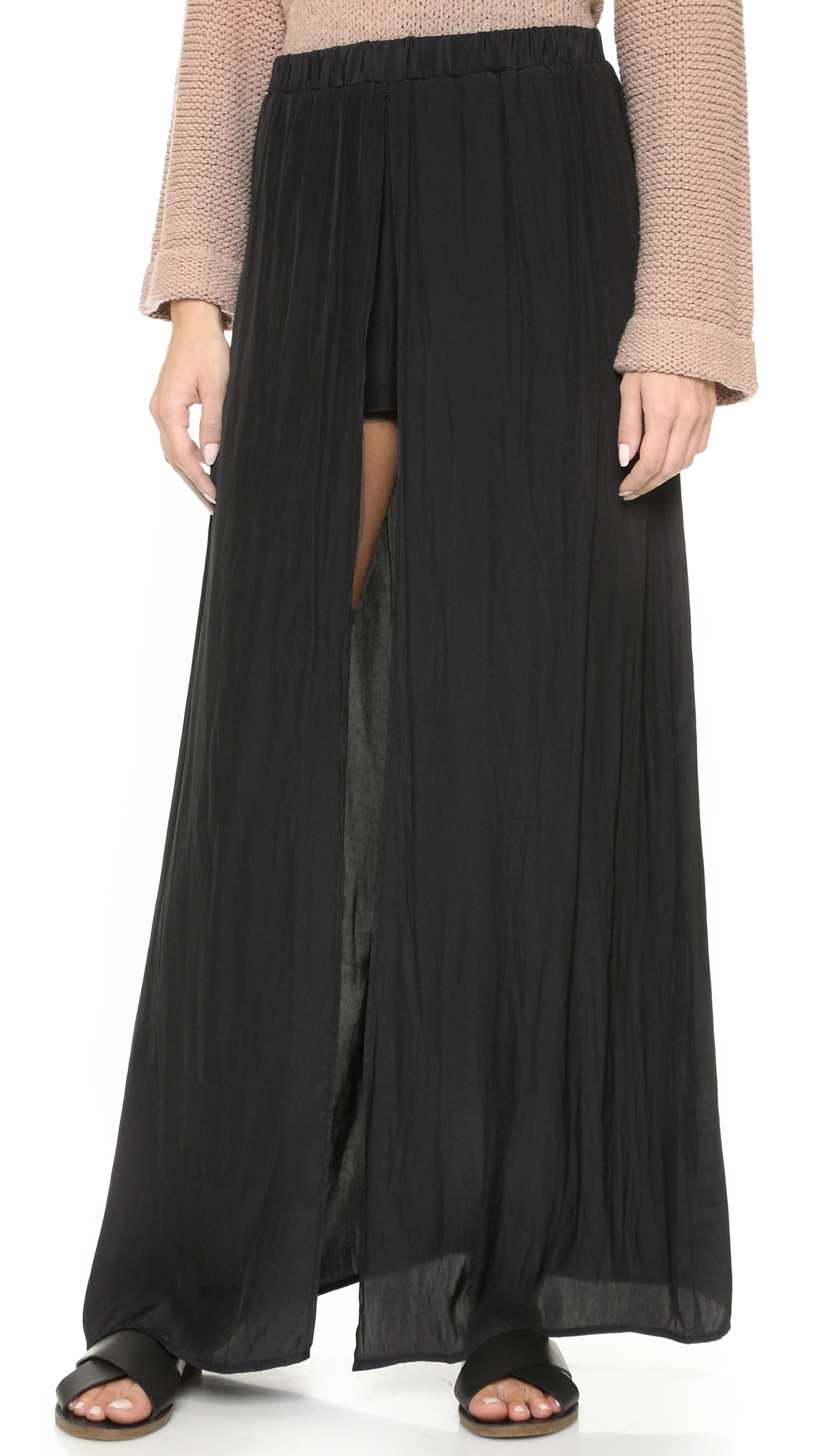 shorts maxi skirt
