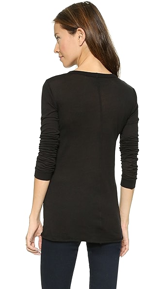 ENZA COSTA BOLD LONG SLEEVE CREW NECK TEE