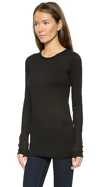 ENZA COSTA BOLD LONG SLEEVE CREW NECK TEE