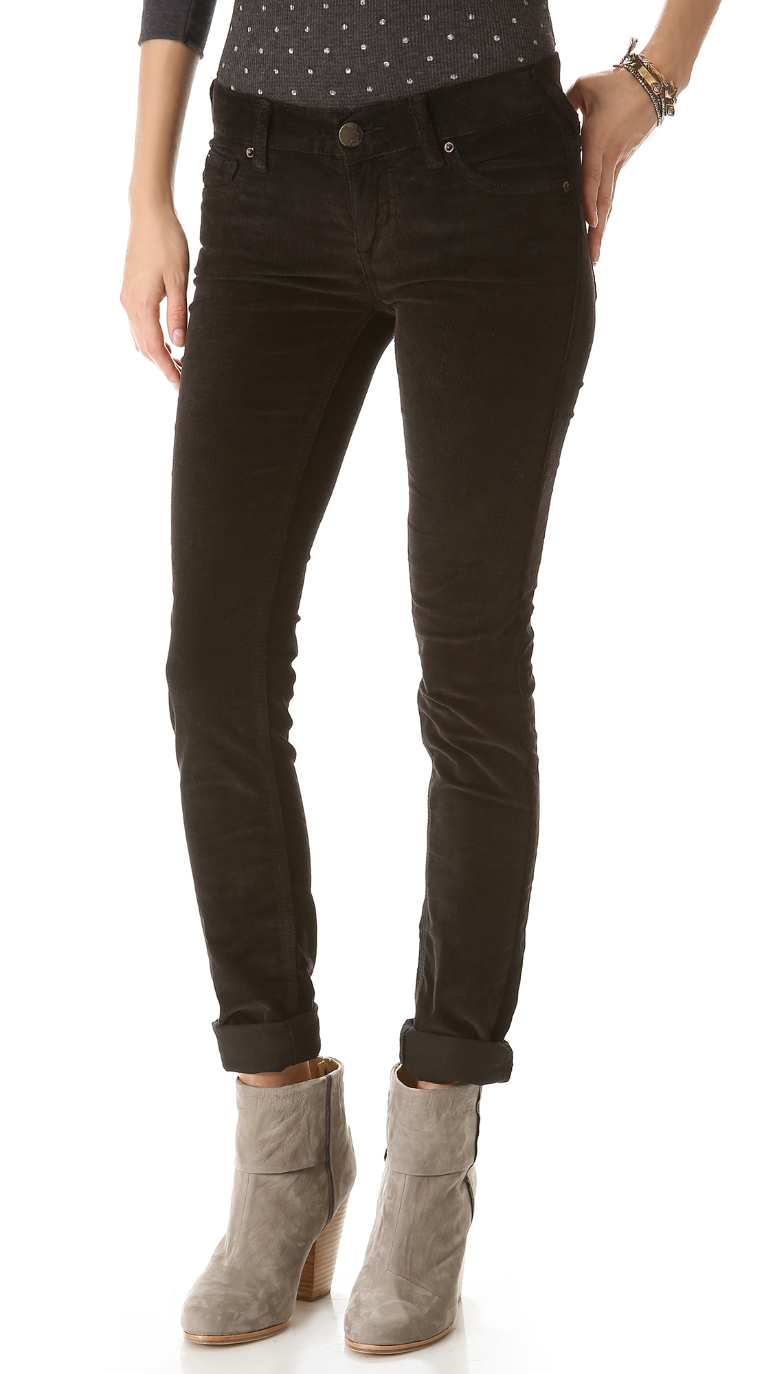 black skinny corduroy pants