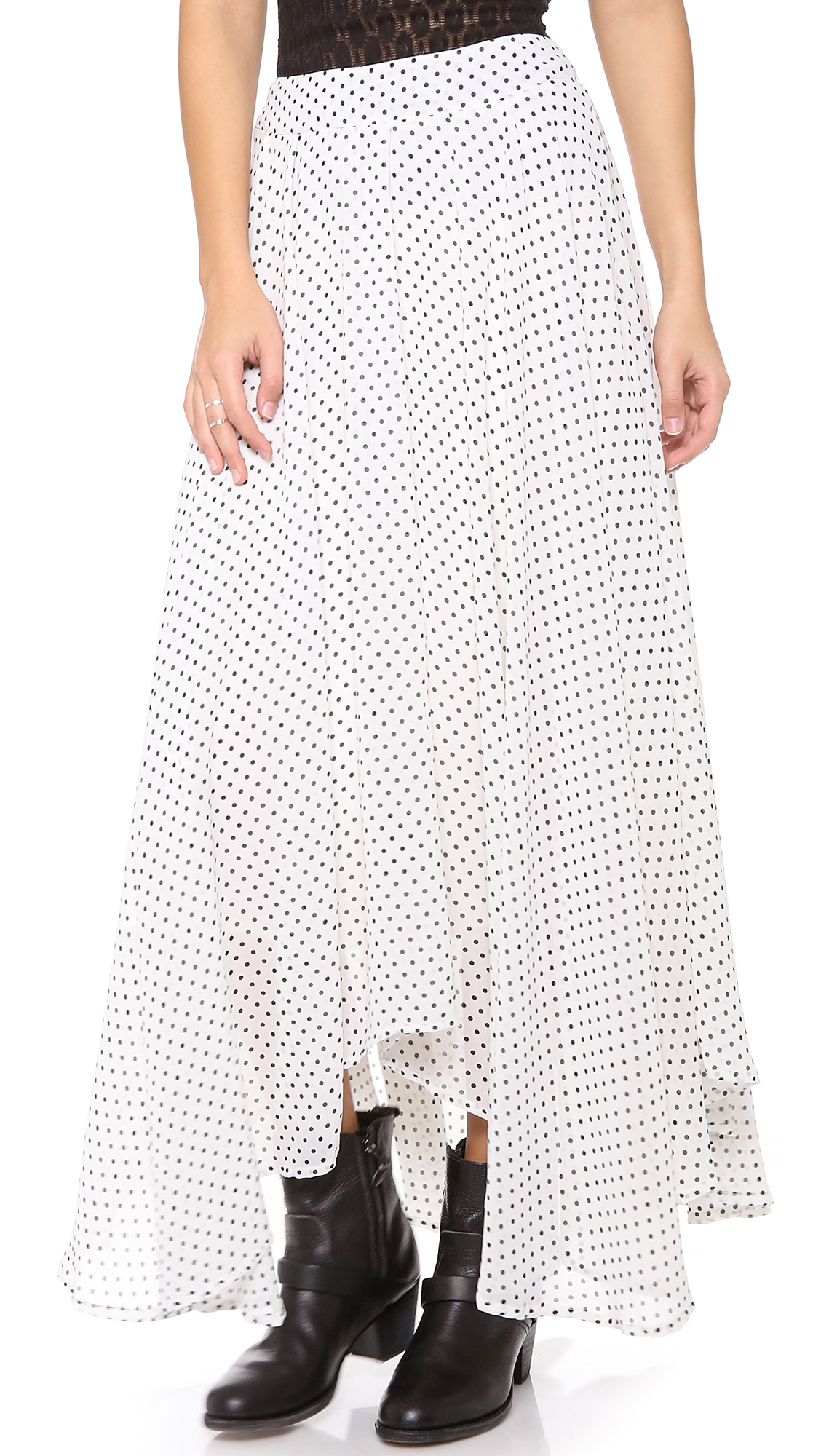free people polka dot skirt