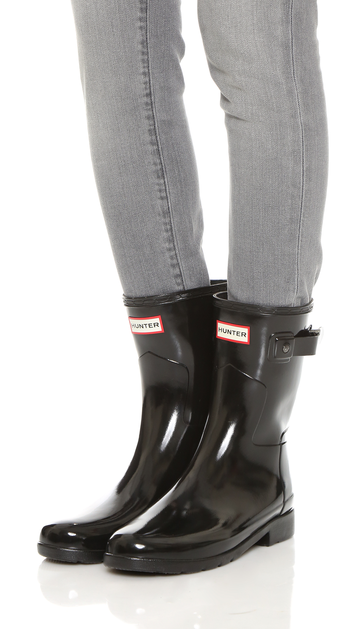 hunter refined short gloss rain boots