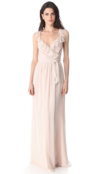 JOANNA AUGUST LACEY RUFFLE DRESS