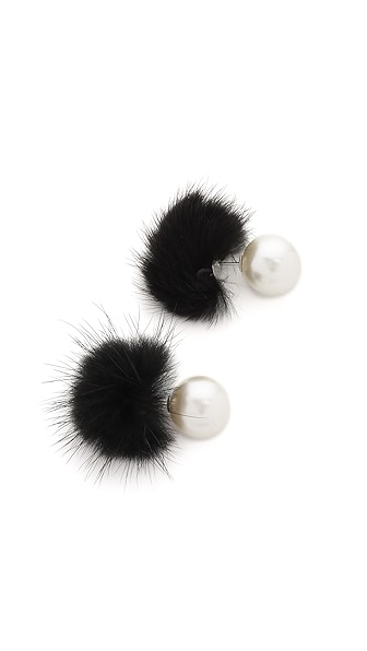 stud pom earrings pom fur Fur Earrings   Mink SHOPBOP Tails Jocelyn