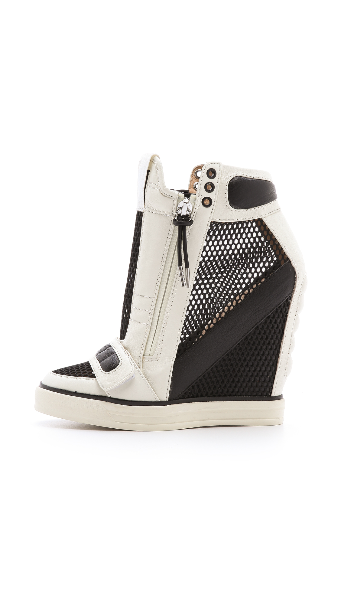 mesh wedge sneakers