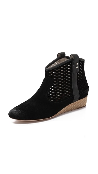 bates perforated wedge bootie