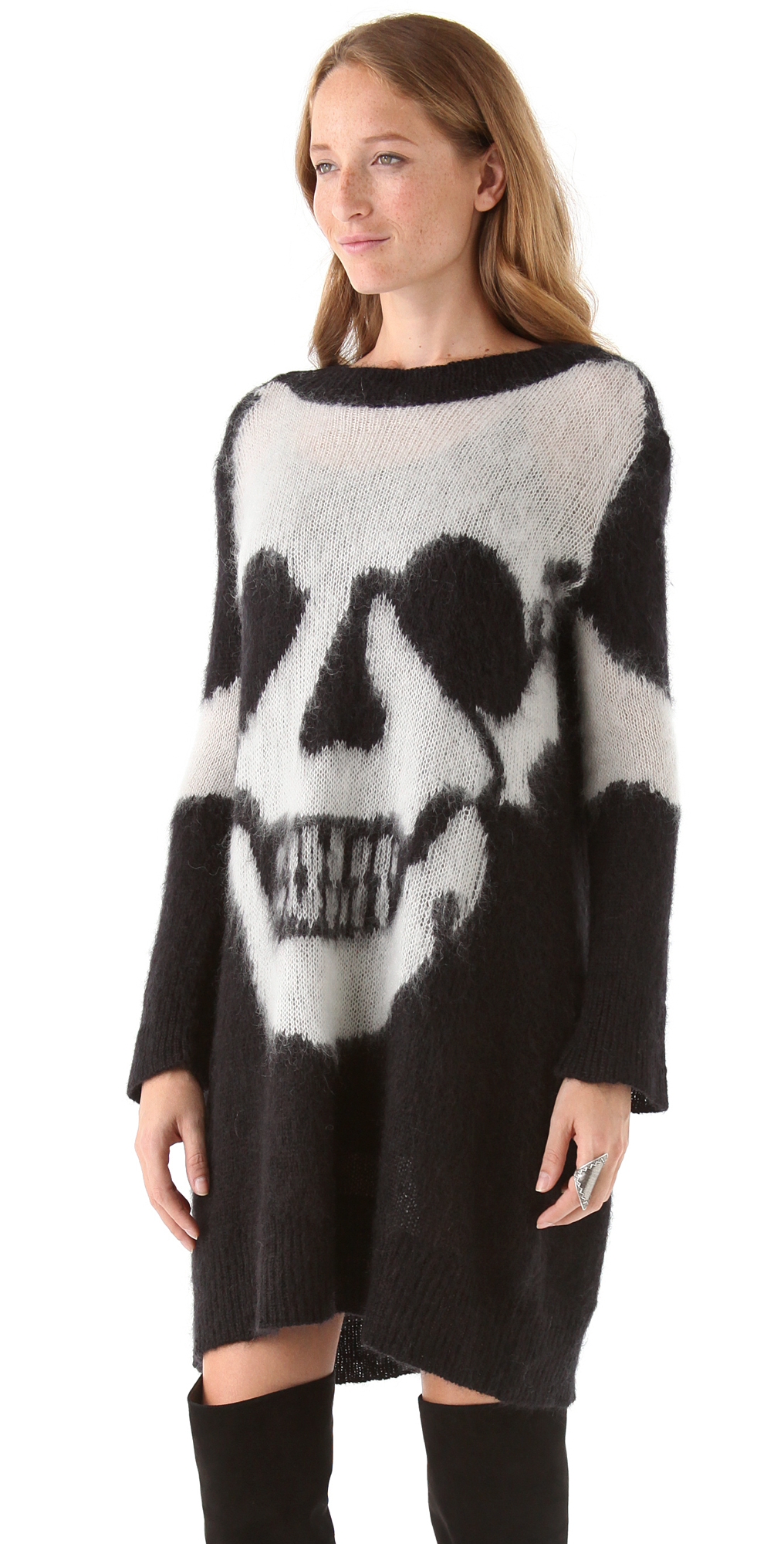 skull sweater dress