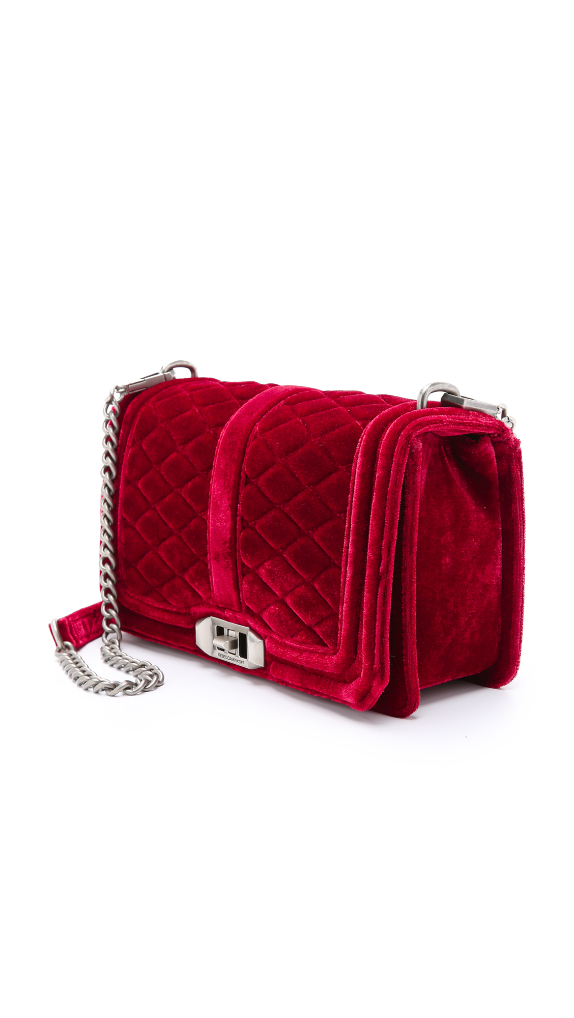 red velvet crossbody bag