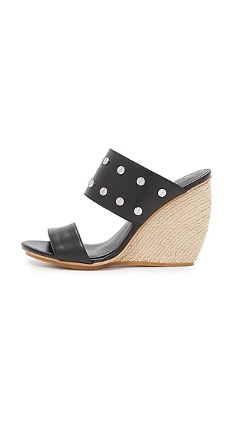 REBECCA MINKOFF Emily Studded Espadrille Wedge Sandals