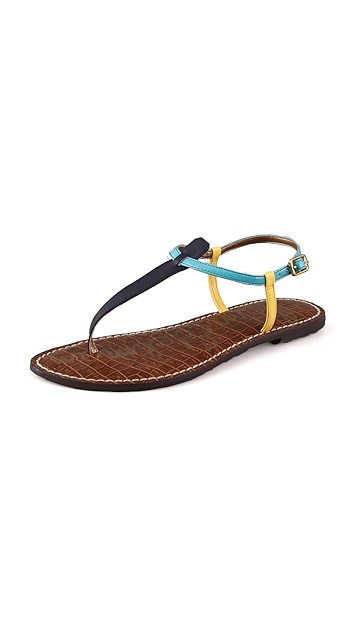 Sam Edelman Gigi Colorblock T Strap Flat Sandals | SHOPBOP