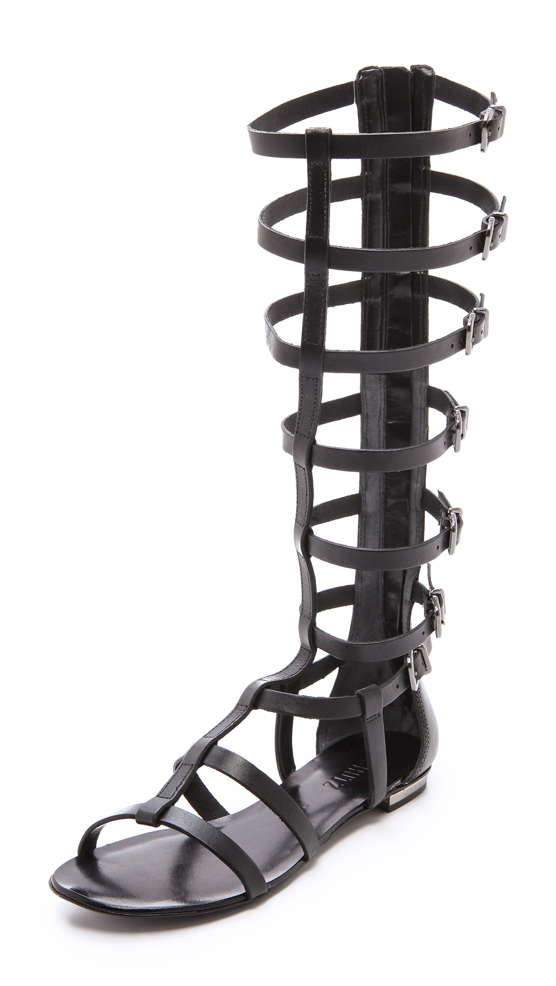 tall black gladiator sandals
