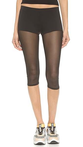 Srping Summer Ultrathin Sheer 3/4 Length Cropped Leggings Short Capri Pant-in Leggings from 