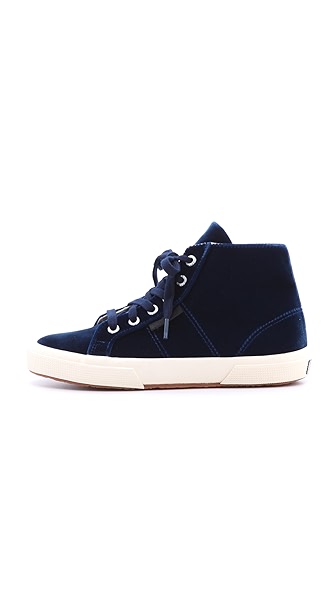 velvet high top superga