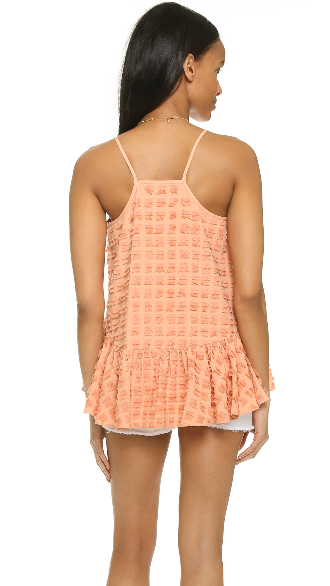 TIBI Strappy Ruffle Camisole
