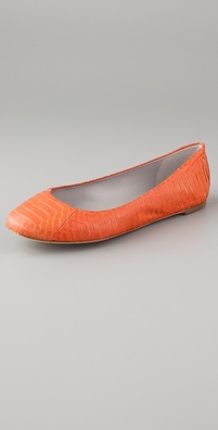 Vera Wang Lara Embossed Snake Ballet Flats