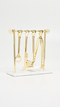 Jonathan Adler - Brass Barbell Barware Set