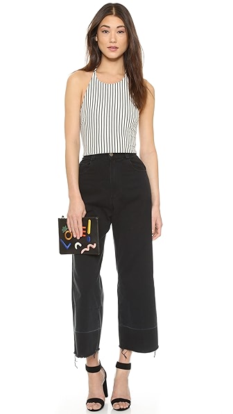 ALICE AND OLIVIA Jaymee Cropped Halter Top