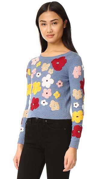 alice and olivia floral sweater
