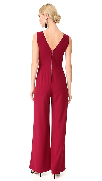 ALICE AND OLIVIA Lina Double V Neck Jumpsuit