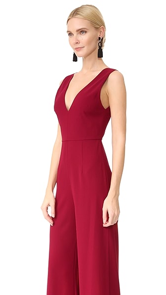 ALICE AND OLIVIA Lina Double V Neck Jumpsuit