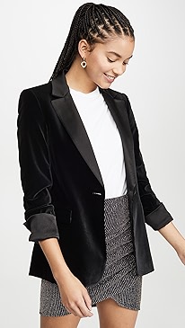 alice + olivia - Macey Pleated Sleeve Fitted Blazer