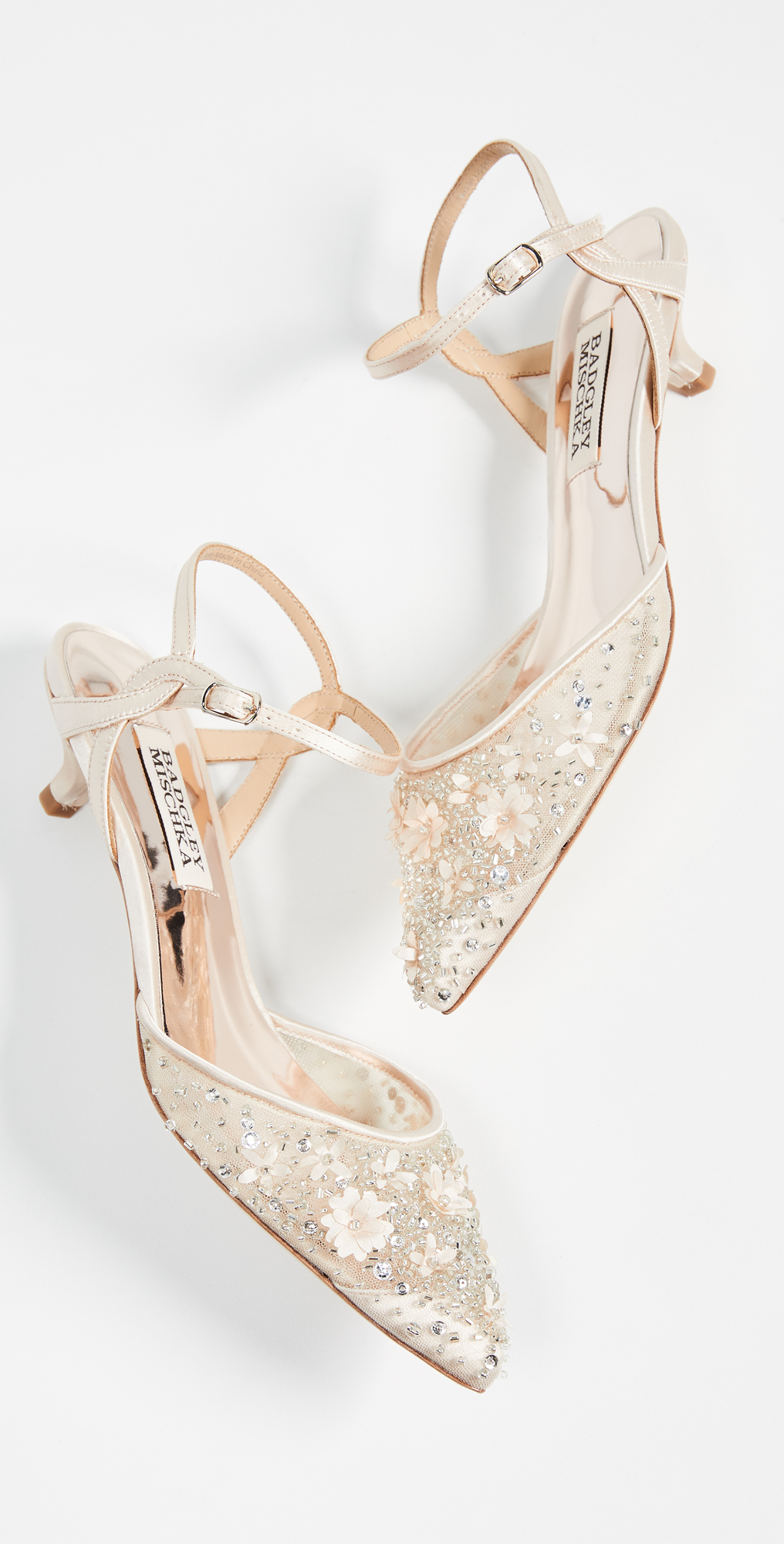 badgley mischka iris kitten heel slingback pump