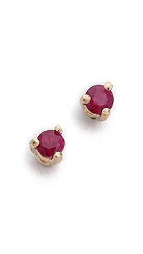 blanca monros gomez - 14k Gold Tiny Ruby Stud Earrings