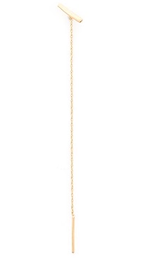 blanca monros gomez - 14k Gold Bar & Chain Stitch Single Earring