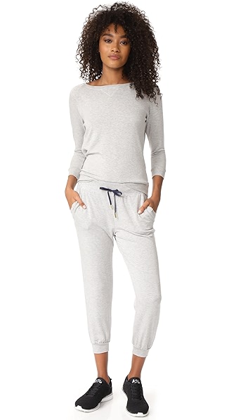 BEYOND YOGA X Kate Spade New York Bow Cutout 3/4 Sleeve Sweatshirt, Light Heather Grey | ModeSens