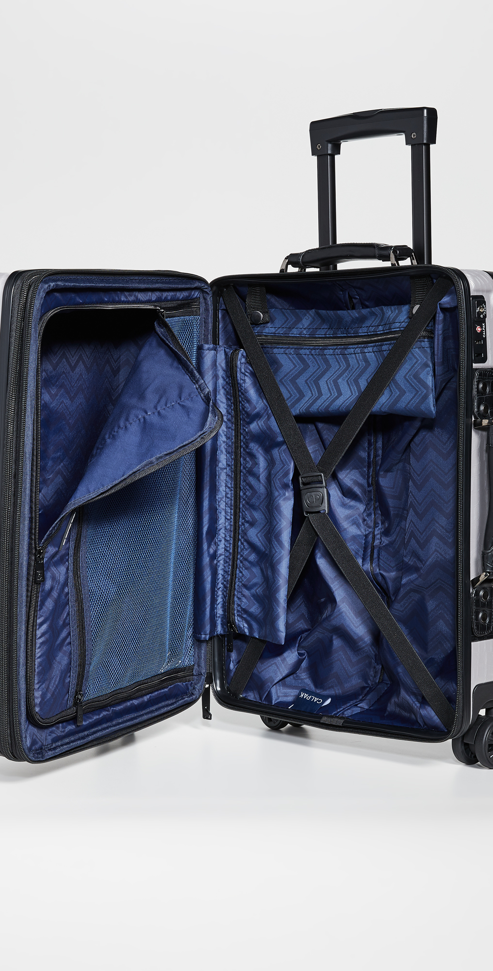 calpak blue luggage